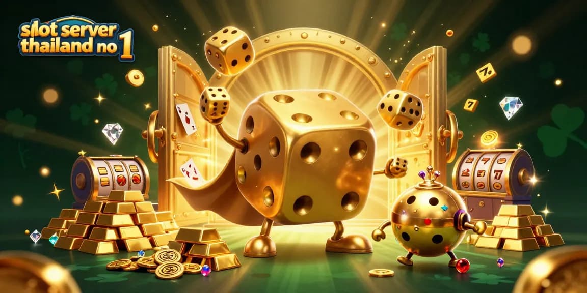 Spin and win with the slot server thailand no 1, a vibrant illustration displaying exciting casino elements.