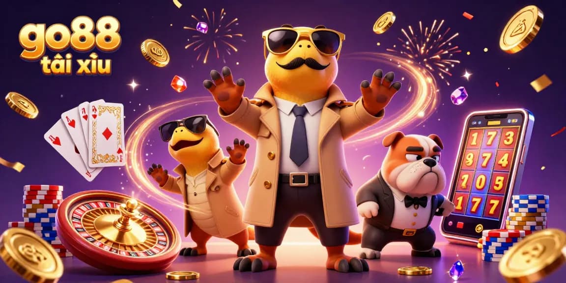 Engage in the thrilling go88 tài xỉu game dynamic at a VIP casino, amidst golden treasures.
