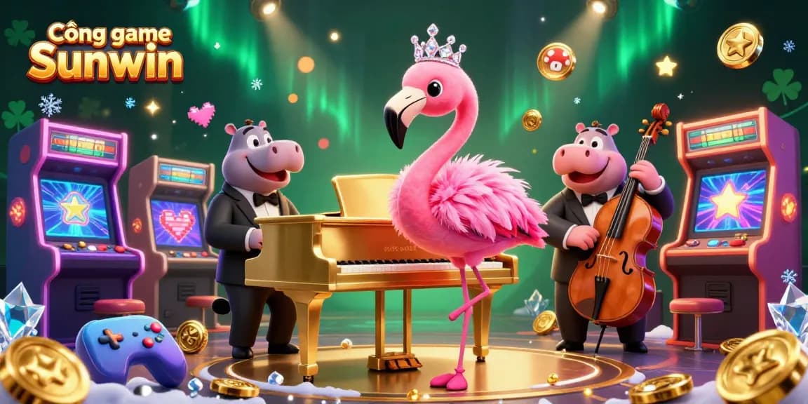 Engage with thrilling activities at Cổng game Sunwin featuring vibrant cartoon characters and dynamic casino elements.