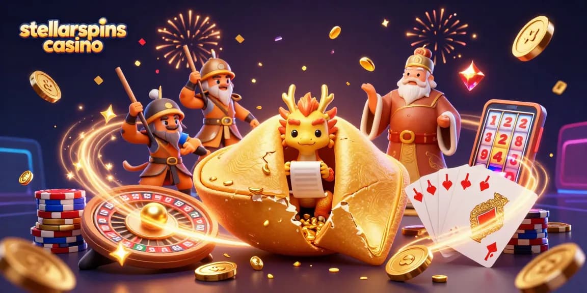 Experience vibrant gameplay at stellarspins casino with a magical 3D illustration of fortune symbols.