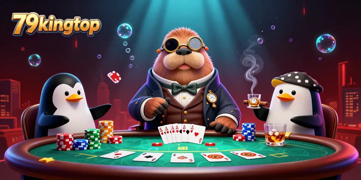 Experience high-stake plays at 79kingtop with a jolly walrus and his poker friends.