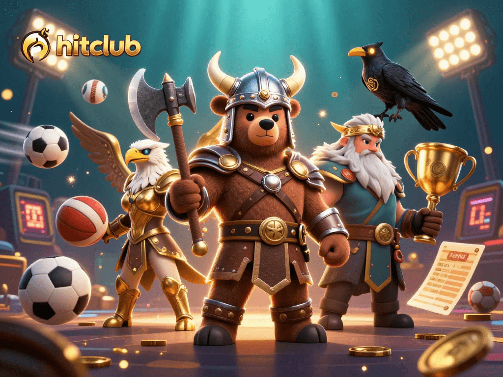 Hitclub elevates your game with an energetic 3D illustration packed with sports betting action.
