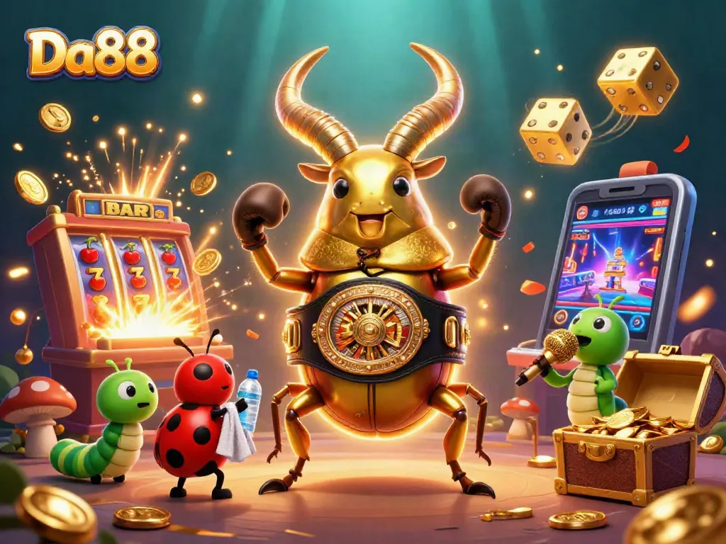Experience Da88 excitement with betting action featuring vibrant casino games in a dynamic scene.
