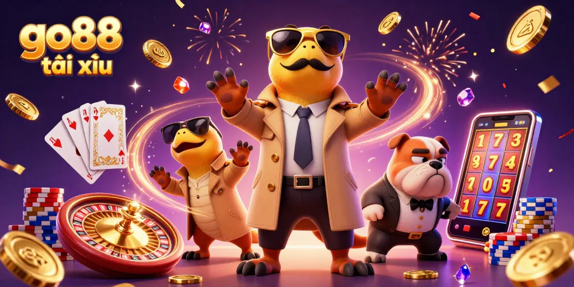 Engage in the thrilling go88 tài xỉu game dynamic at a VIP casino, amidst golden treasures.