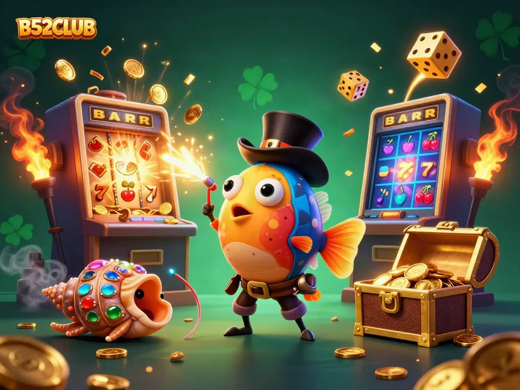 B52CLUB attracts players with thrilling slots and pirate-themed characters amidst a jackpot explosion.