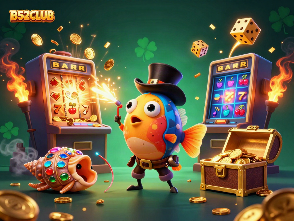 B52CLUB attracts players with thrilling slots and pirate-themed characters amidst a jackpot explosion.