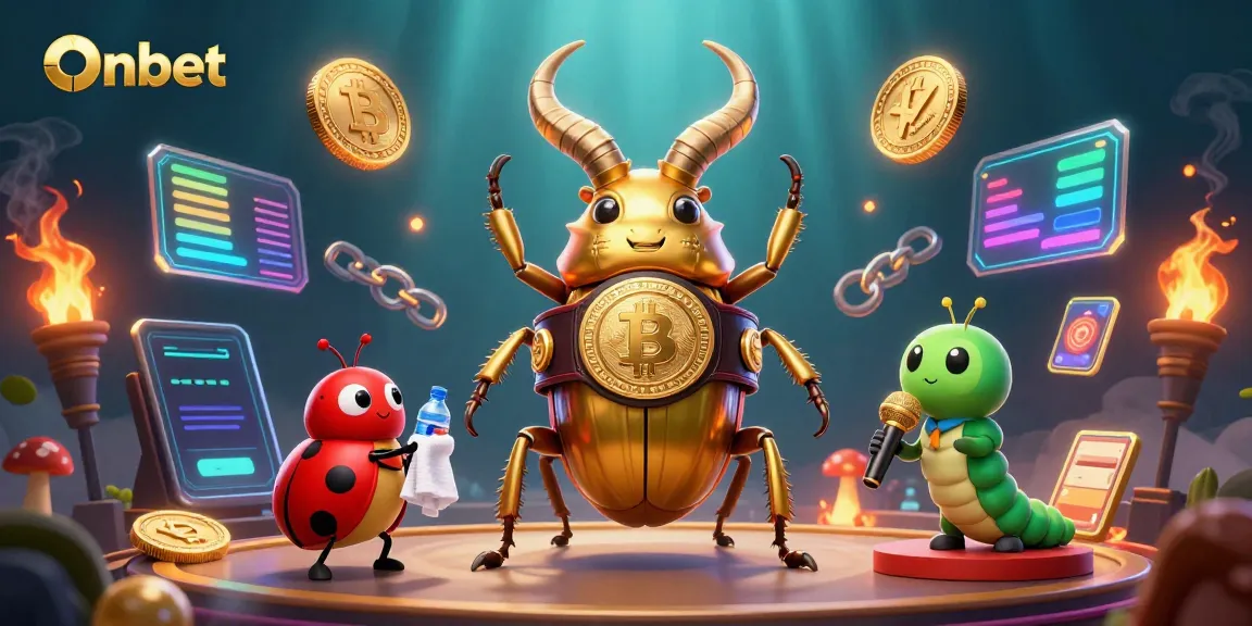 Engage with Onbet's crypto casino excitement featuring vibrant characters and neon elements.