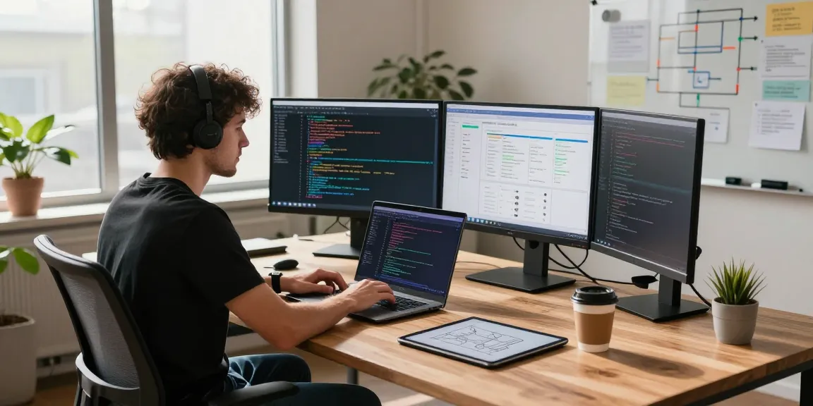 软件开发人员在现代办公室专注于WPS编程的生动场景