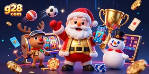 Win big with g28 com in a vibrant casino-themed 3D illustration featuring a festive atmosphere.
