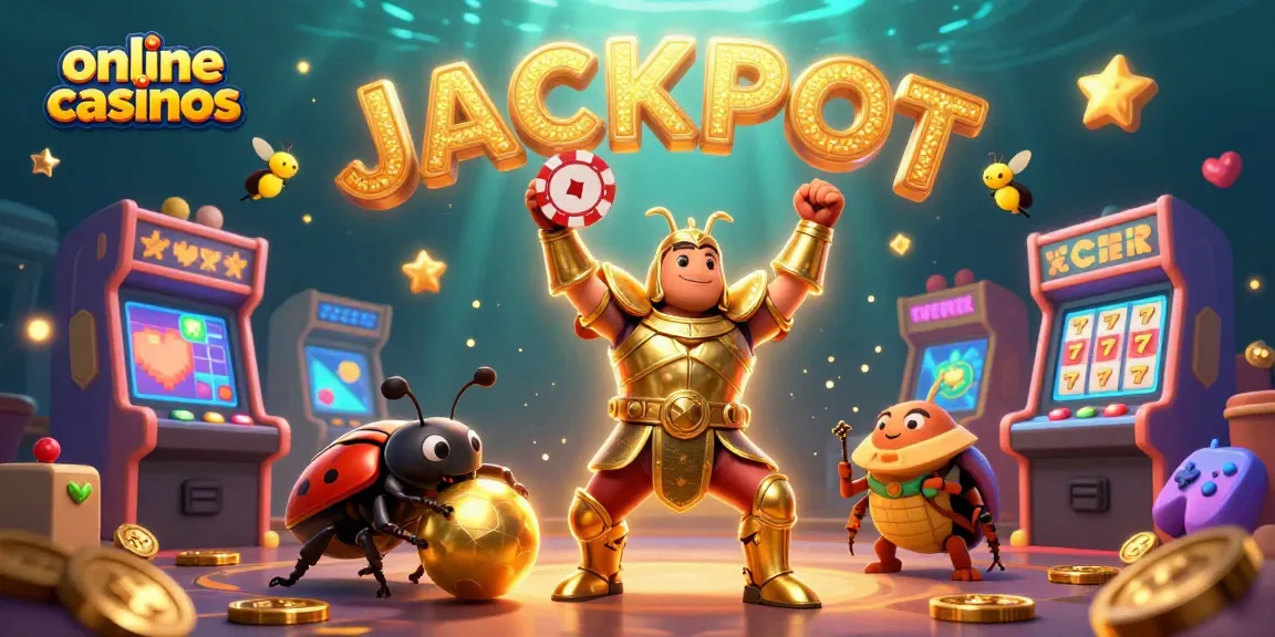 Engage in thrilling online casinos while the hercules beetle wins with a poker chip jackpot.