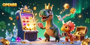 Experience thrilling gameplay at OPEN88 with exciting casino characters and dynamic slot elements.