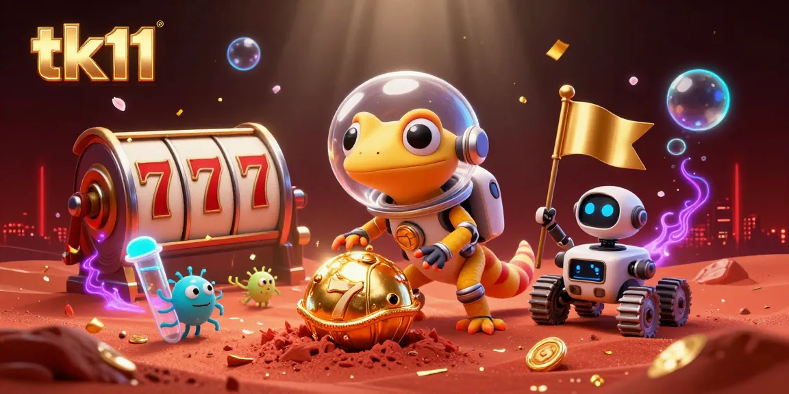 Play exciting slot games at tk11 with a Martian gecko discovering a hidden casino.