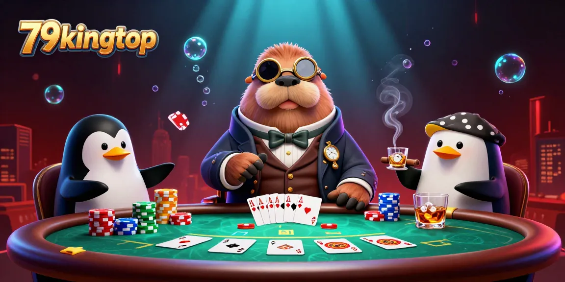 Experience high-stake plays at 79kingtop with a jolly walrus and his poker friends.